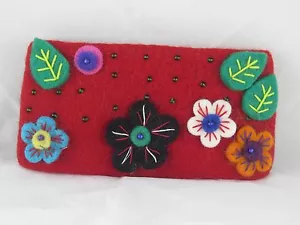 Multicolor Blume Perlen Filz Handarbeit Handtasche Nepal - KOSTENLOSER VERSAND! - Bild 1 von 12