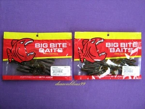 2 Packungen - Big Bite Baits 4" Finesse Grub Pro Series - Farbe Watermelon Red Flake - Bild 1 von 3