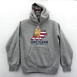 Ouray Hoodie Boys Medium Gray Lake Placid New York Vacation Youth Sweatshirt Gym - Picture 1 of 13