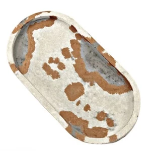 Bandeja de tocador ovalada mármol nórdico cobre baratija bandejas de joyería decoración de lujo6 - Imagen 1 de 3