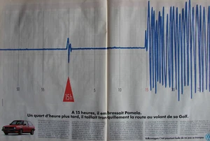 PUBLICITÉ DE PRESSE 1989 VOLKSWAGEN LA GOLF MEMPHIS 55 ch - Picture 1 of 1