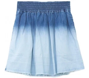 STELLA MCCARTNEY KIDS DENIM SKIRT DEGRADE BLUE OMBRE RAW HEM PULL ON GIRL'S 12 - Picture 1 of 11