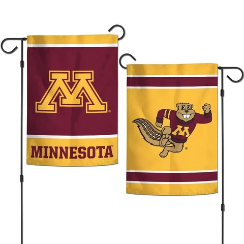 MINNESOTA GOLDEN GOPHERS LOGO 12"X18" 2 SIDED GARDEN FLAG NEW WINCRAFT Cover