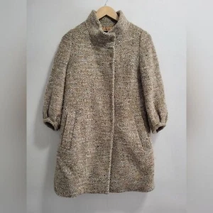 Cappotto Sisley tweed metallizzato pea taglia media 44/10 collo alto manica a sbuffo - Foto 1 di 8