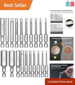 Durable 20-Piece Hex Head Allen Wrench Bit Set with Magnetic Tips & Storage Case - Picture 1 of 9
