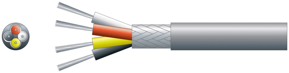 Mercury 4 core braided screen, 4 x 7/0.2mm, 112/0.12mm, 5.5mm, Grey, 100m - Image 1 of 1