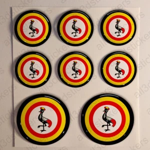 Pegatinas de la Fuerza Aérea de Uganda escarapela 3D adhesivo bandera cúpula de resina - Imagen 1 de 1