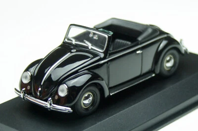 VW Maggiolino Hebmüller Cabrio Anno 1950, Nero, Modello Minichamps M. 1:43, OVP - Immagine 1 di 4