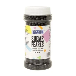 Edible Cake Decoration PME Small Pearls Black 100g 3.5oz Sugar Cupcake Topper - Picture 1 of 1