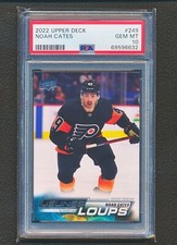 2022-23 Upper Deck #249 Noah Cates Young Guns Rookie RC French PSA 10 6E