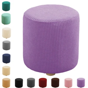 Funda elástica redonda otomana reposapiés cubierta silla sofá asiento funda decoración - Imagen 1 de 37