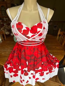 Tankini Size XXL Halter w/ shorts red - Picture 1 of 14