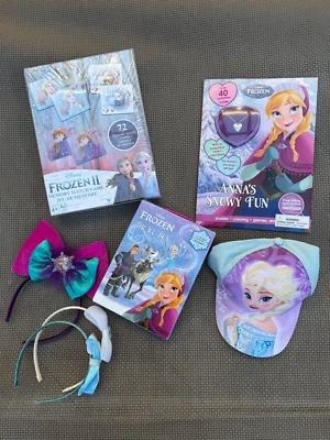 NEW LOT of 7 FROZEN ANNA ELZA Matching Game,ACTIVITY BOOK, BOOKS, HAT and more - Image 1 of 4