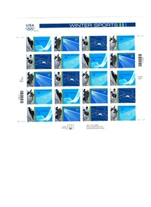 Scott # 3552-3555, Olympics Winter Sports - Pane of 20 (34c) Stamps- 2002 - MNH - Picture 1 of 1