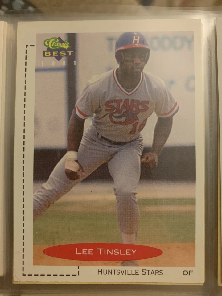 2 Lee Tinsley baseball cards - Image 1 of 2