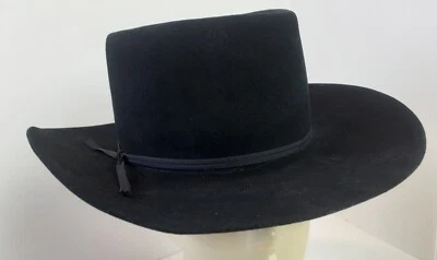 Tardan Cashmere Black Western Cowboy Hat Size 7 1/8 Wide Brim  Cashmir  Mexico - Image 1 of 4