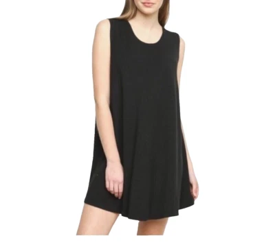 Brandy Melville Tank Dress Mini Swing Black High Neck Stretch Short Italy - Image 1 of 4