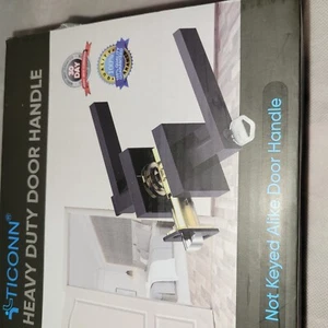TICONN Maniglia per Porta Resistente Non Chiave Analoga Maniglia per Porta Nero Opaco - Foto 1 di 7
