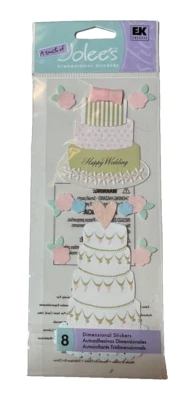 Cake~Flowers~Wedding~I Do Touch of Jolee's Dimensional Scrapbook Stickers Glitzy - Image 1 of 2