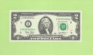 2003 ..UNCIRC $2 I 0533 3195 A .... 2003 $2 I-A BONITO BILLETE FRN - Imagen 1 de 2