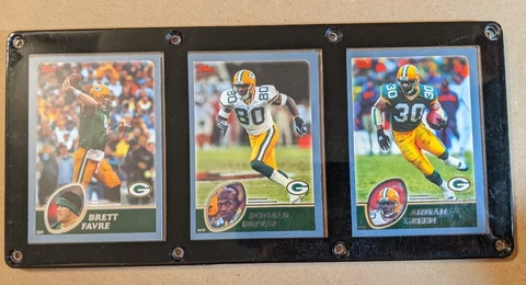 GREEN BAY PACKERS 3 CARD PLAQUE BRETT FAVRE DONALD DRIVER AHMAN GREEN Cover