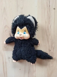 Vintage Monchhichi Kätzchen Nyamy 18cm Katze Monchichi Schwarz Puppe Washino - Bild 1 von 2