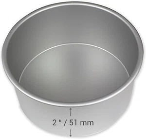 PME Aluminum Cake Baking Pan Round 9x2-In Strong & Durable Oven Safe Silver NEW - Picture 1 of 4