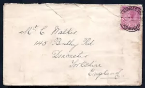 More details for australia / tasmania - 1905 qv cover from launceston to doncaster, england