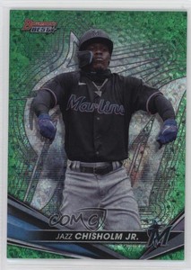 2022 Bowman's Best Green Mini-Diamond Refractor /99 Jazz Chisholm Jr #70