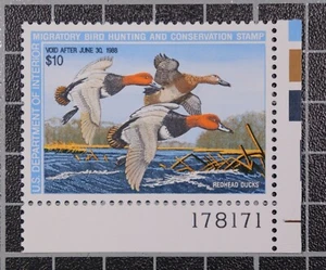 Scott RW54 1987 $10.00 Duck Stamp MNH PSE Cert Grade 100 Palte # Sng SCV $175.00 - Picture 1 of 3
