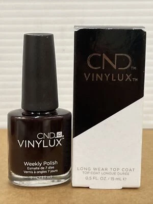 2 botellas-CND Vinylux esmalte de uñas semanal 0,5 oz. #159 Dalia oscura + Top Coat. Foto 1 de 3