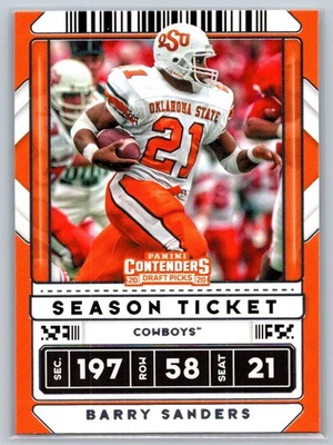 2020 Panini Contenders Draft Picks #9 Barry Sanders - Image 1 of 2