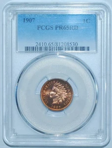 1907 PCGS PR65RD Red Indian Cent Proof Strike - Picture 1 of 2