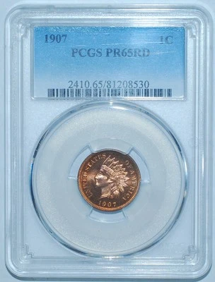 1907 PCGS PR65RD Red Indian Cent Proof Strike - Image 1 of 2