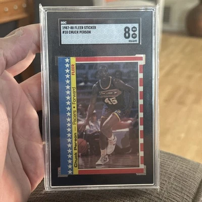 1987-1988 Fleer Sticker Chuck Person #10 Graded SGC 8 NM-MT (RC) - Image 1 of 2