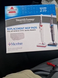 4X PADS Bissell Steam & Sweep Ersatz Mikrofaser Mopp Pads 42A8, 57F4 /3118-E - Bild 1 von 6