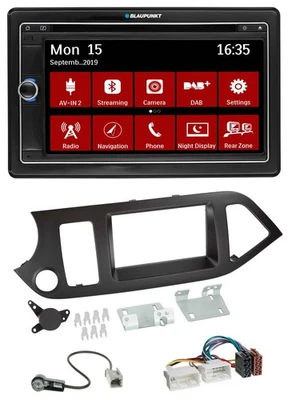 Blaupunkt Bluetooth DAB 2DIN USB DVD MP3 Autoradio für Kia Picanto ab 11 ohne St - Bild 1 von 4