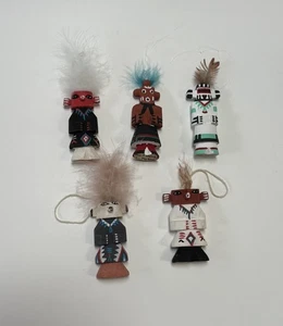 VINTAGE HOPI ROUTE 66 KACHINA DOLL LOT OF 5 WOOD CARVED NATIVE AMERICAN POOLEY - Picture 1 of 9