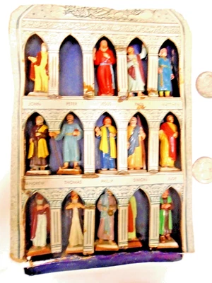 Juego de 14 figuras religiosas de Marx 1960 - Exhibición de Jesús y sus apóstoles Foto 1 de 4