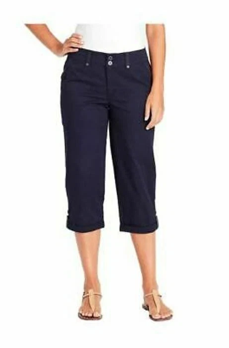 Gloria Vanderbilt Womens' Cuffed Utility Capri 6 Midnight Affair Navy 1267459