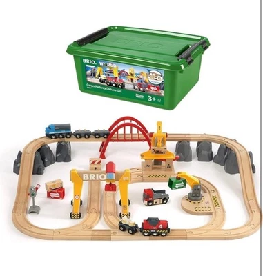 Conjunto de luxo Brio 33097 Cargo Railway | 54 peças brinquedo de trem com acessórios - Imagem 1 de 3