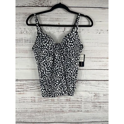 Traje de baño Island Escape Tankini Top para mujer talla 6 negro blanco soporte busto completo Foto 1 de 4