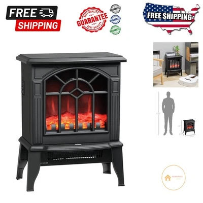Portable 18" Electric Fireplace with Overheating Protection - Enjoy Cozy Warmth - Image 1 of 4