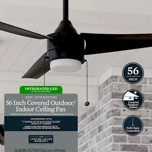 56" Ceiling Fan: 3 Blades, LED Light w/ Pull Chains & Reverse Flow. *(NEW) - Picture 1 of 9