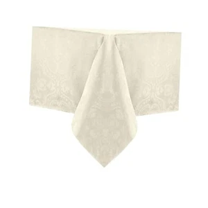 Home Fashions Caiden Elegance 144" x 60" (Rectangular) Ivory Tablecloth (1) - Picture 1 of 3
