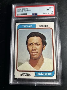 1974 Topps #87 Fergie Jenkins PSA 8 Texas Rangers HOF - Bild 1 von 2