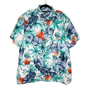 Van Heusen Kurzarm Hemd Ananas Tropical Print Button Down Größe XXL Herren - Bild 1 von 10