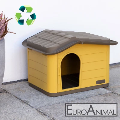 KERBL Katzenhaus Paola Eco 60x51x41cm honey/black ;Hundehütte Bausatz, wetterfest
