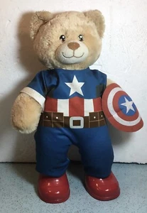 2015 BUILD A BEAR 16" Tan Bear w/Captain Marvel Outfit & Boots MISSING MASK - Picture 1 of 9