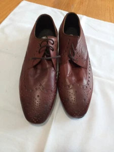 Scarpe stringate da uomo H by Hudson marroni in pelle brogue UK taglia 6 EU 40 non indossate - Foto 1 di 5
